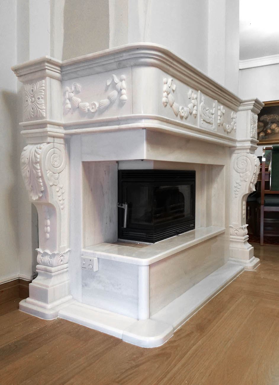 μαρμάρινα τζάκια, κατασκευή χειροποίητων τζακιών από μάρμαρο ή γρανίτη.