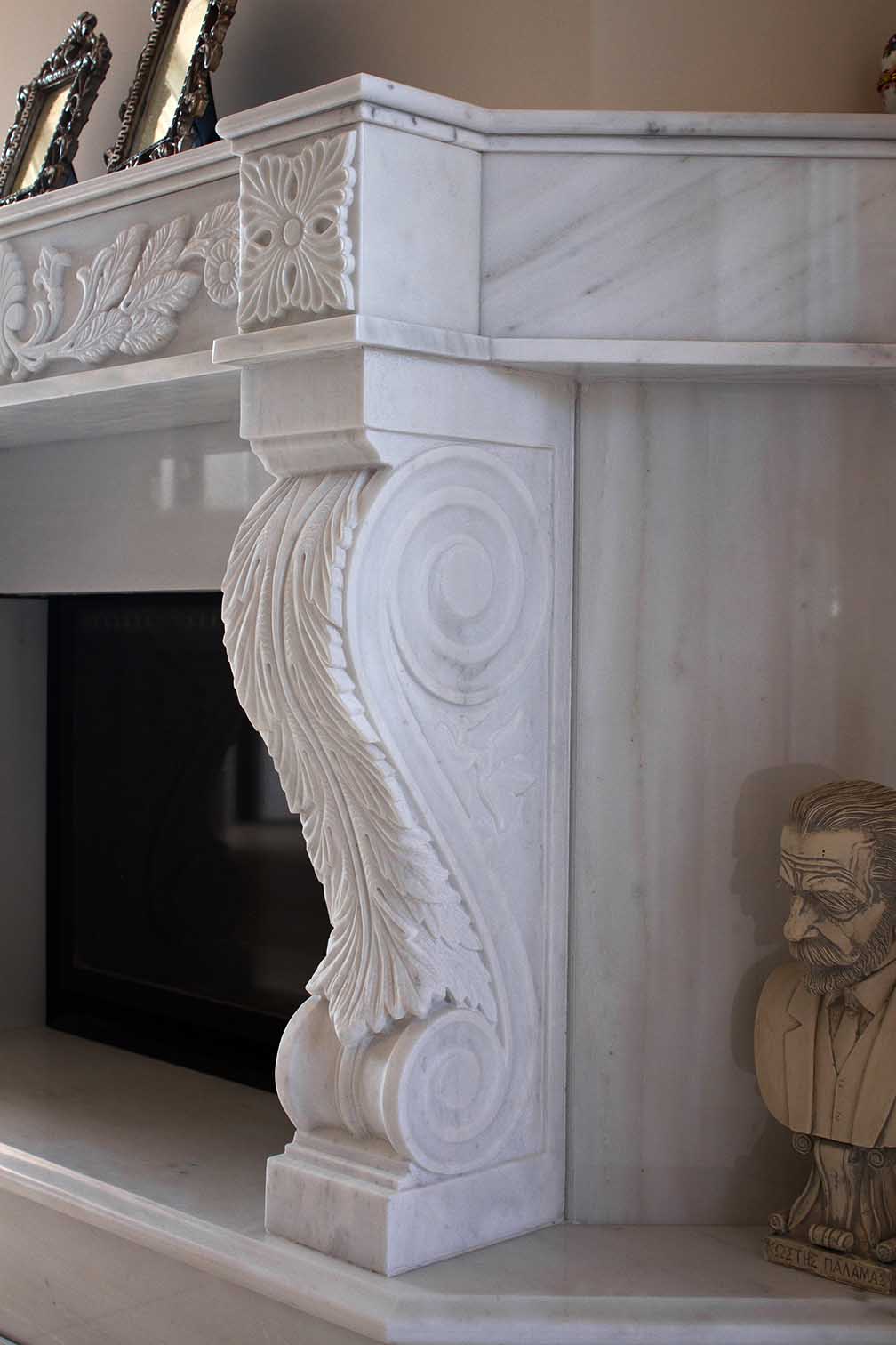 μαρμάρινα τζάκια, κατασκευή χειροποίητων τζακιών από μάρμαρο ή γρανίτη.